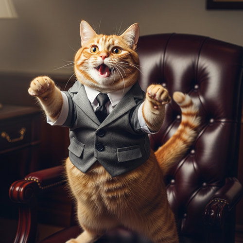 Szczęśliwy kot szef